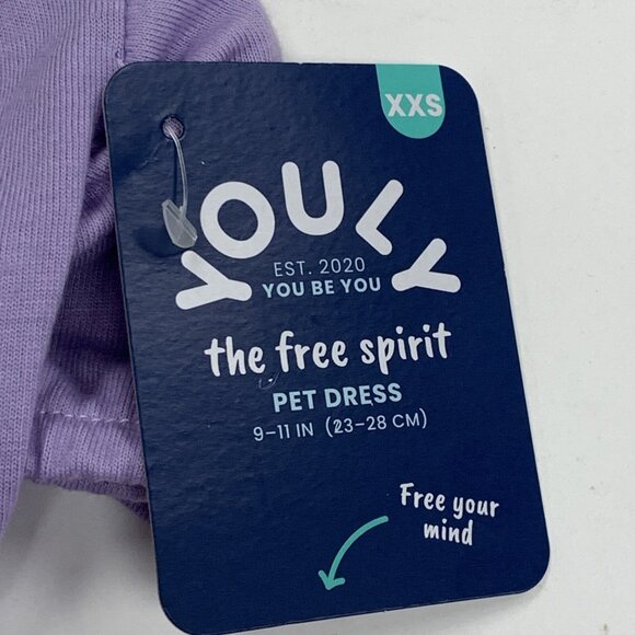 YOULY Dog Dress XXS The Free Spirit 9-11 in Purple Orange Butterfly New Tags - Picture 2 of 6